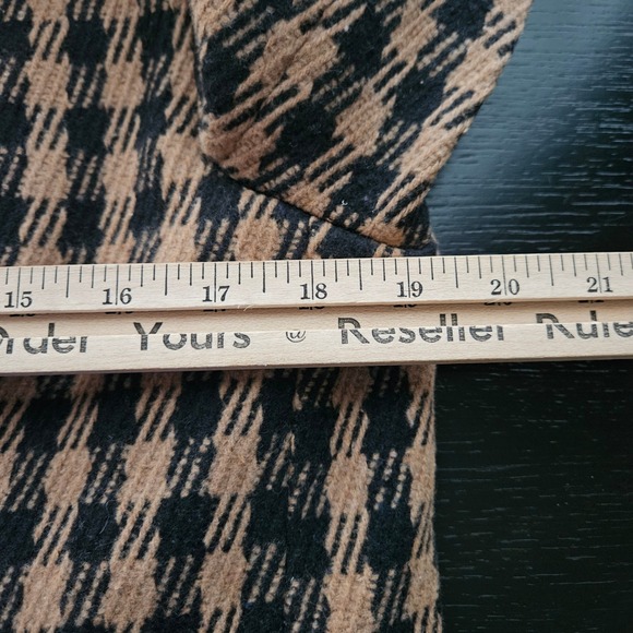 VICI Womens Brown Multi Color Houndstooth Two Button Structured Blazer L - Picture 9 of 11